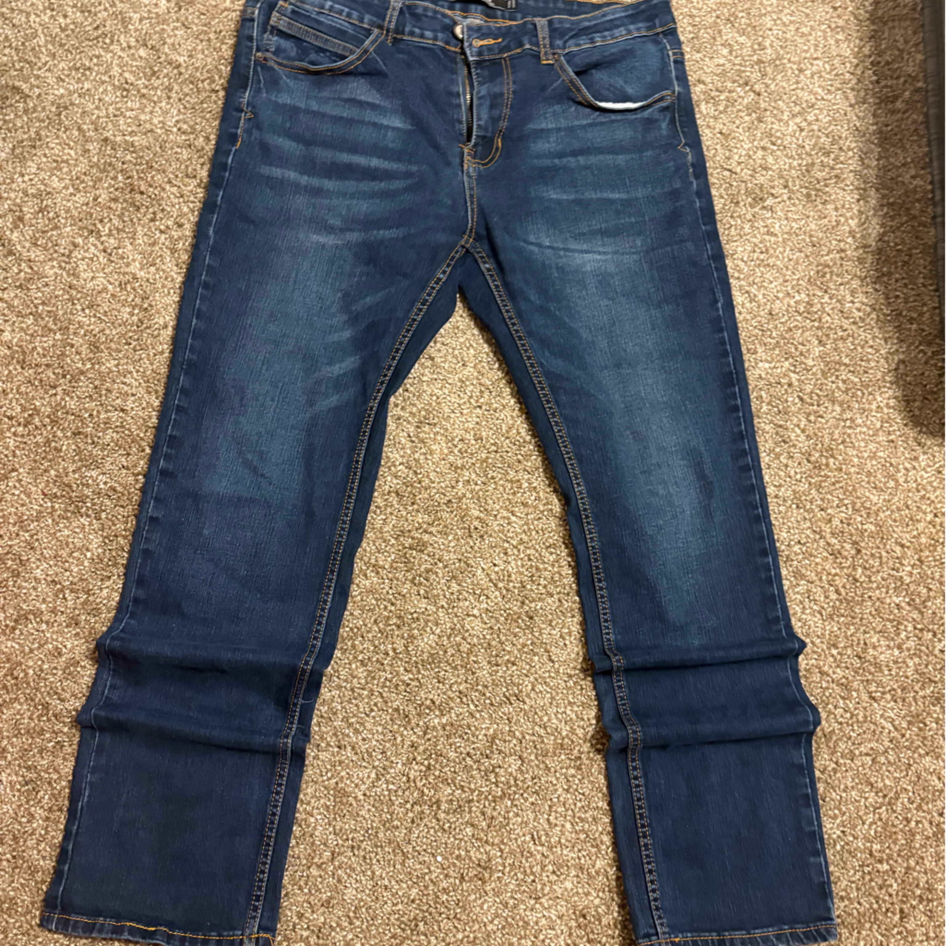 Womens Dark Indigo Flare Jeans  Comfortable Stretch Denim